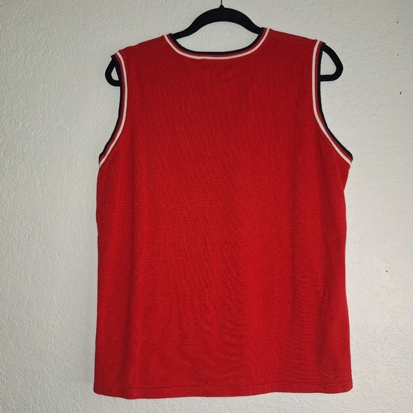 White Stag XL-16/18 Tee Red w/ Blue Trim Sleeveless Top Tank Acrylic Nylon - Picture 2 of 8